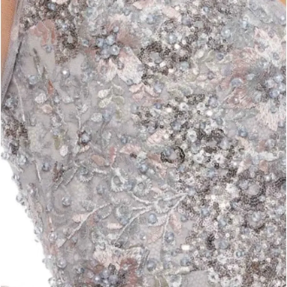 MAC DUGGAL Women’s Embellished V-Neck Illusion Long Sleeve Gown in the Size 12 - Picture 11 of 14